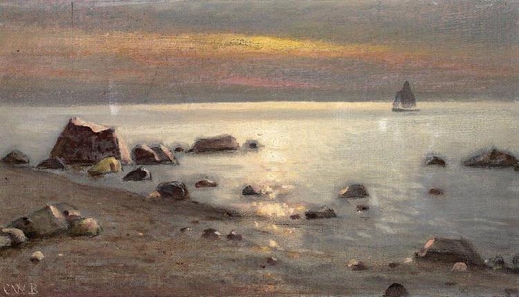 Carl Wilhelm Barth Strand ved Ogne, Jaderen Norge oil painting art